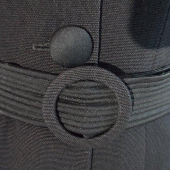 Moschino Cheapandchic Black 100% Virgin Wool Front Button Belted Coat Size US 6 - Picture 7 of 16